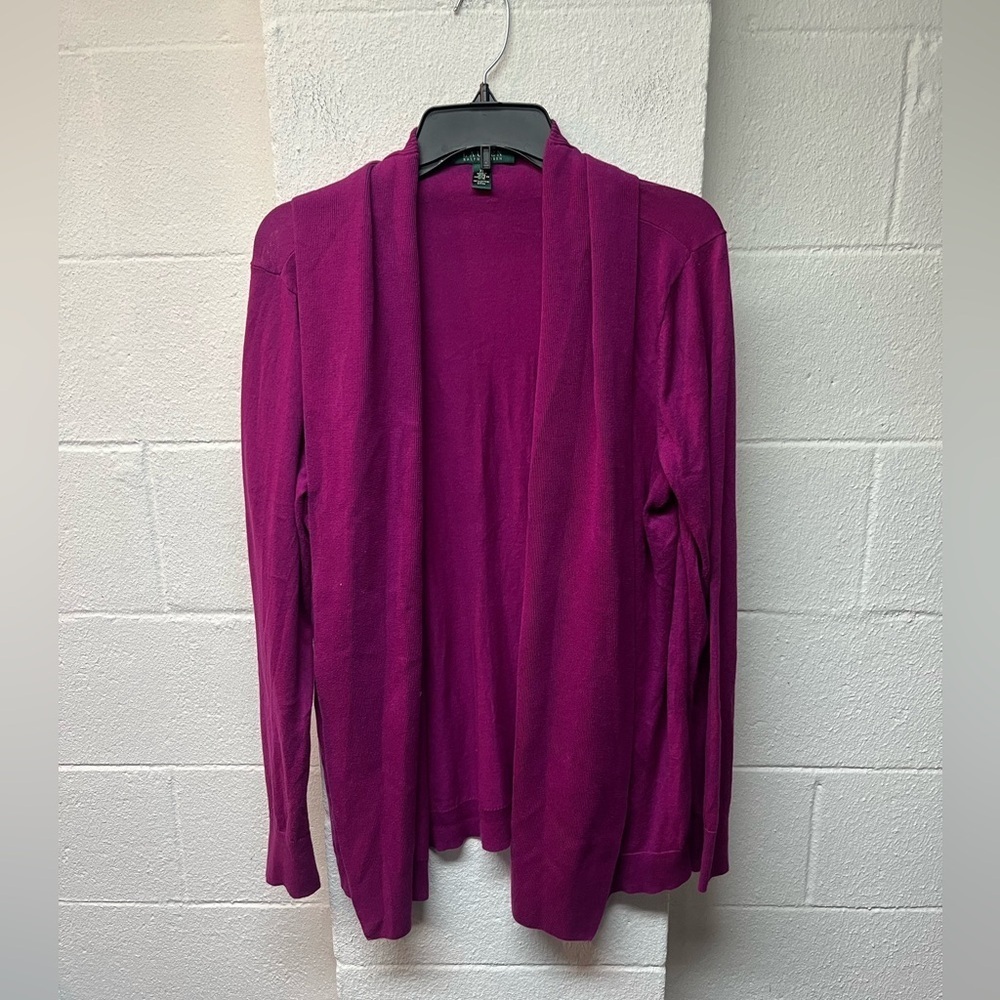 Ralph Lauren Women's Magenta Cardigan. XL
